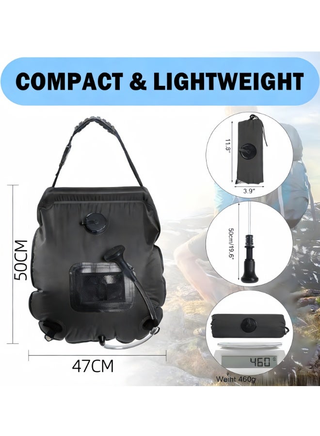 Solar Shower Bag, 5 Gal/20L Solar Heating Camping Shower Bag, Removable Hose, On-Off Switchable Shower Head, Portable Shower, Traveling Shower, Portable Shower for Beach Swimming, Hiking - Image 3